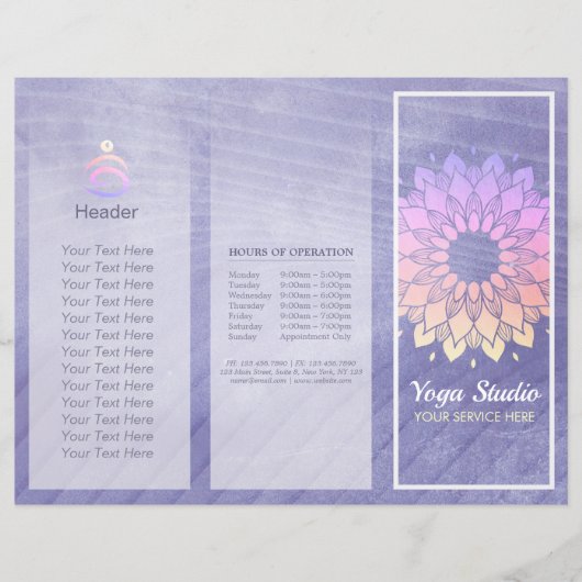Yoga Studio Tri-Fold Brochure Mandala (Voorkant)