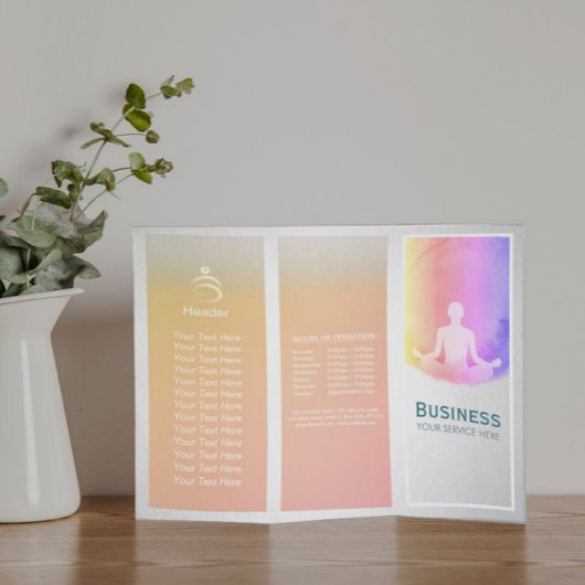 Yoga Studio Tri-Fold Brochures Life Coach Healer