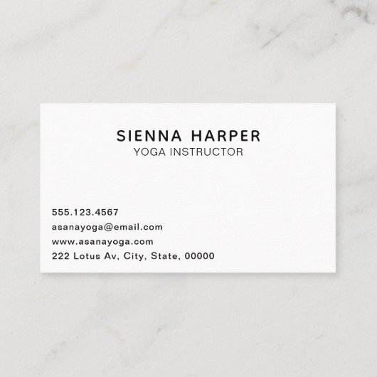 Yoga Studio voegt uw Logo zwarte Visitekaartje toe (Achterkant)