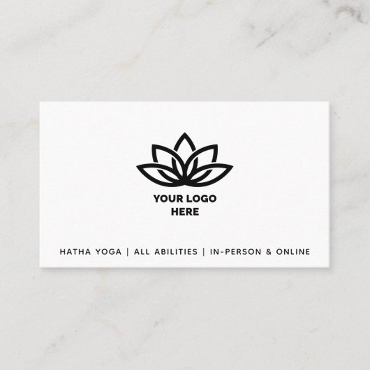 Yoga Studio voegt uw Logo zwarte Visitekaartje toe (Voorkant)