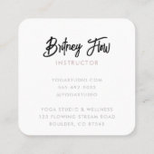 Yoga Studio Wellness Center Square Visitekaartje (Achterkant)