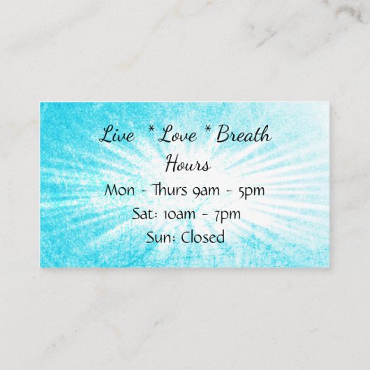 Yoga Studio Zen thema blauw en zwart Visitekaartje (Achterkant)