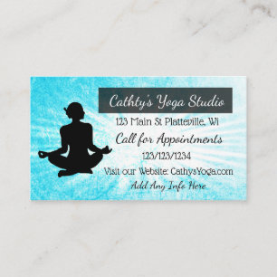 Yoga Studio Zen thema blauw en zwart Visitekaartje