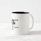 Yoga sun salutation tweekleurige koffiemok (Voorkant rechts)