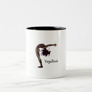 Yoga sun salutation tweekleurige koffiemok