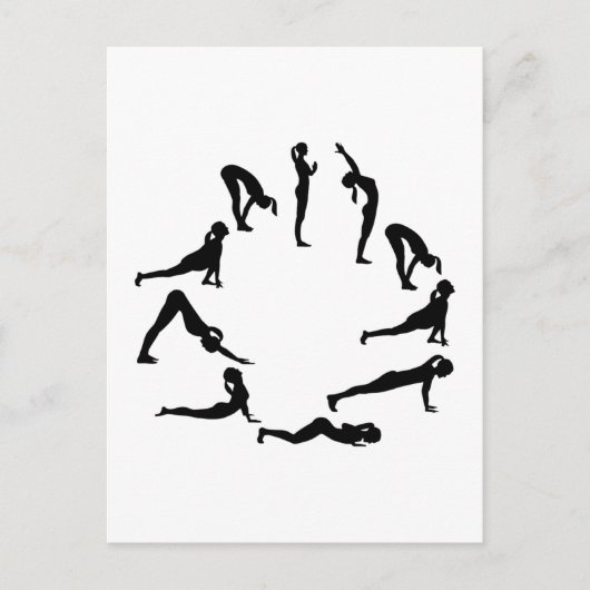 Yoga sun salute briefkaart (Voorkant)