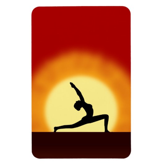 Yoga Sunrise Pose Shilhouette Large Flexi Magnets Magneet (Verticaal)