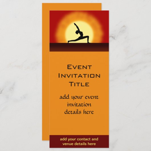 Yoga Sunrise Pose Silhouet Lidmaatschap Uitnodigin Kaart (Voorkant / Achterkant)