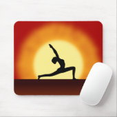 Yoga Sunrise Woman Posing Silhouette Mouse Mat Muismat (Met muis)