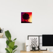 Yoga Sunset Art Poster (Thuiskantoor)