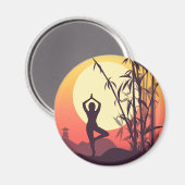 Yoga Sunset Love Magneet (Voorkant / Achterkant)