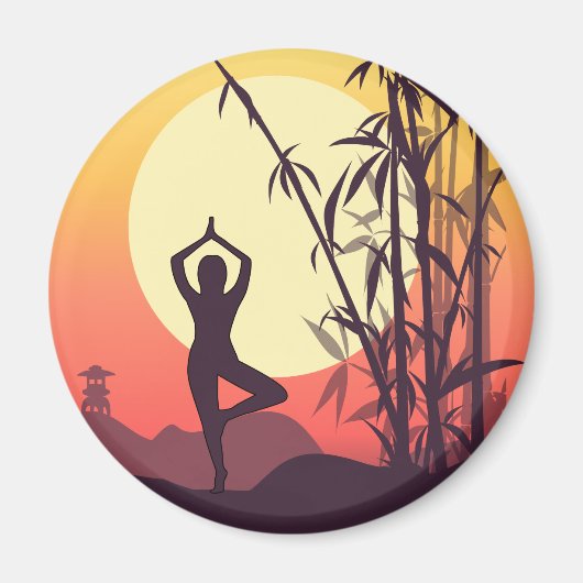 Yoga Sunset Love Magneet (Voorkant)