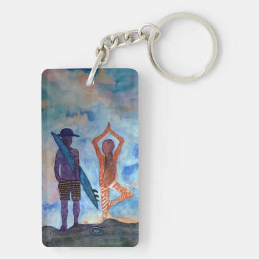 Yoga Surf Sunset Sleutelhanger (achterkant)