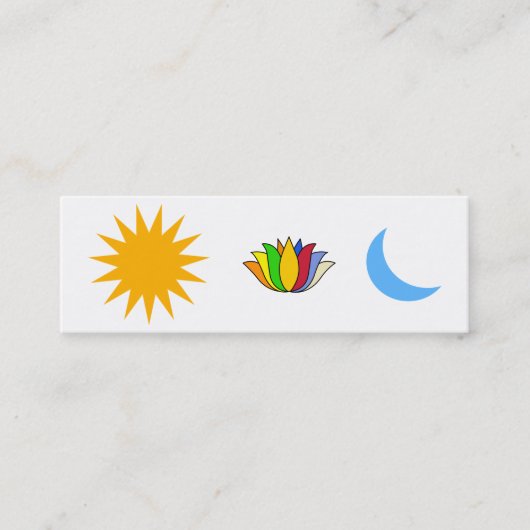 Yoga Symbolen die zichzelf realiseren Mini Visitekaartje (Voorkant)