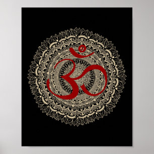 Yoga-symbolen door Mona Om Yoga Ohm Hindoe-meditat Poster