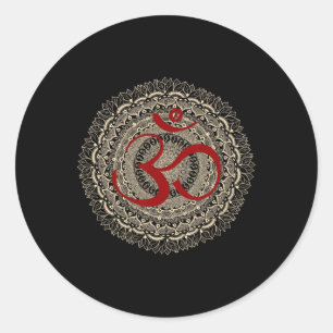 Yoga-symbolen door Mona Om Yoga Ohm Hindoe-meditat Ronde Sticker