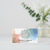 Yoga Symbolen | Mandala Pattern Visitekaartje (Staand voorkant)