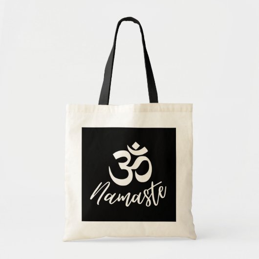 Yoga - symbool Namaste en OM Sanskrit Tote Bag (Voorkant)
