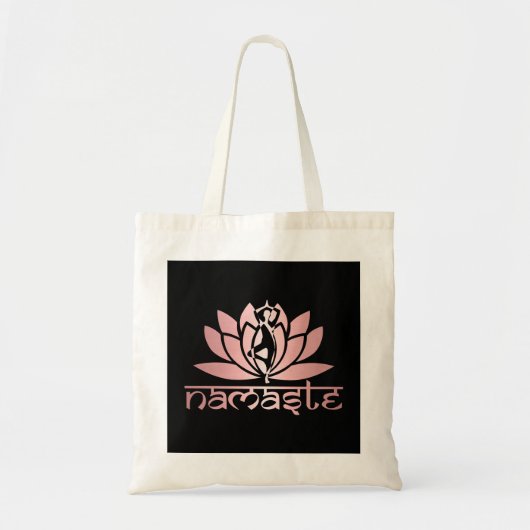 Yoga - Symbool Namaste Lotus Tote Bag (Voorkant)