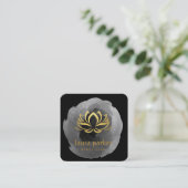 Yoga Teacher Black Gold Lotus Art Logo Healing Vierkante Visitekaartje (Staand voorkant)