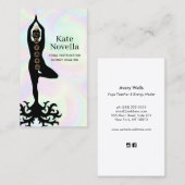 Yoga Teacher, Chakras Holographic Background Visitekaartje (Voorkant / Achterkant)