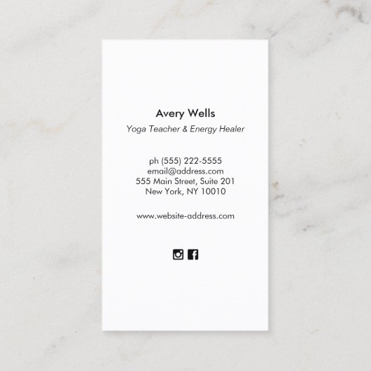 Yoga Teacher, Chakras Holographic Background Visitekaartje (Achterkant)