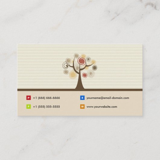 Yoga Teacher - Elegant Natural Theme Visitekaartje (Achterkant)