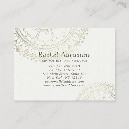 Yoga Teacher Gold Mandala Korting Coupon Loyalty (Achterkant)