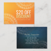 Yoga Teacher Gold Mandala Korting Coupon Loyalty (Voorkant / Achterkant)