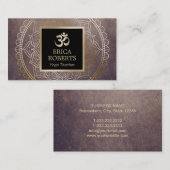 Yoga Teacher Gold om Symbol Mandala Visitekaartje (Voorkant / Achterkant)