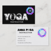 *~* Yoga Teacher Instructor Lotus OM Mandala Visitekaartje (Voorkant / Achterkant)