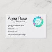 *~* Yoga Teacher Instructor OM Aum Lotus Mandala Visitekaartje (Achterkant)