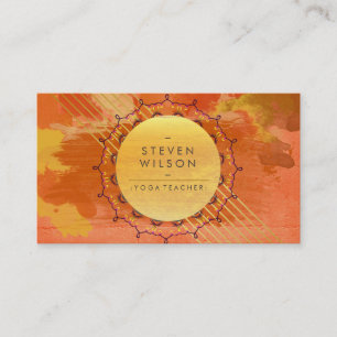 Yoga Teacher Mandala Waterverf Holistic Massage Visitekaartje
