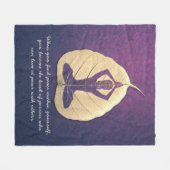 Yoga Teacher Meditation Pose Bodhi Leaf Cut Quotes Fleece Deken (Voorkant (Horizontaal))