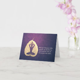 Yoga Teacher Meditation Pose Bodhi Leaf Cut Quotes Kaart