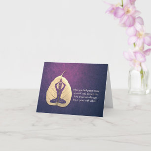 Yoga Teacher Meditation Pose Bodhi Leaf Cut Quotes Kaart