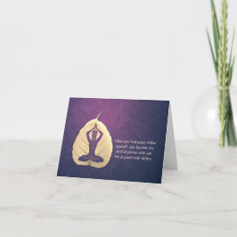 Yoga Teacher Meditation Pose Bodhi Leaf Cut Quotes Kaart