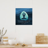 Yoga Teacher Meditation Pose Bodhi Leaf Cut Quotes Poster (Keuken)