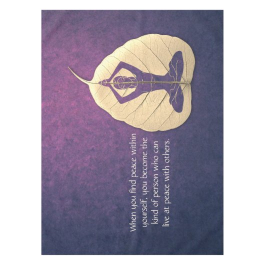 Yoga Teacher Meditation Pose Bodhi Leaf Cut Quotes Tafelkleed (Voorkant)
