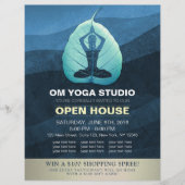 Yoga Teacher Meditation Pose Bodhi Leaf Open House Flyer (Voorkant)