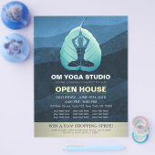 Yoga Teacher Meditation Pose Bodhi Leaf Open House Flyer (Enkel)
