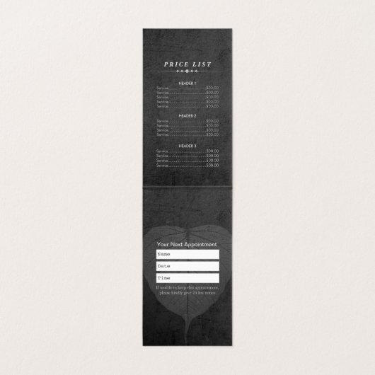 Yoga Teacher Meditation Pose Bodhi Leaf Price List Visitekaartje (Binnenkant ongevouwen)