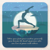 Yoga Teacher Meditation Pose Floating Island Quote Kartonnen Onderzetters (Voorkant)