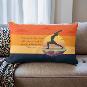 Yoga Teacher Meditation Pose Floating Island Quote Kussen