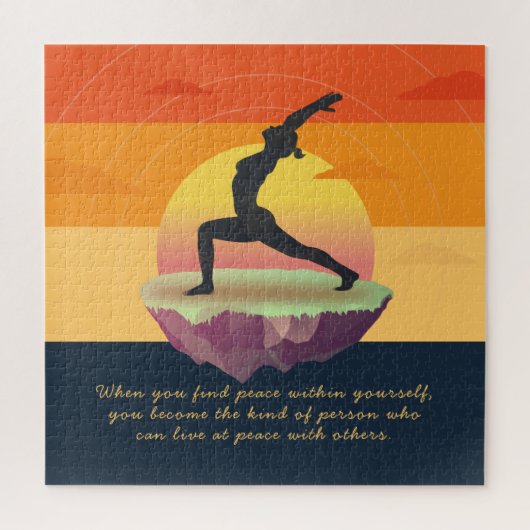 Yoga Teacher Meditation Pose Floating Island Quote Legpuzzel (Verticaal)
