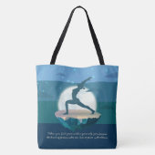 Yoga Teacher Meditation Pose Floating Island Quote Tote Bag (Achterkant)