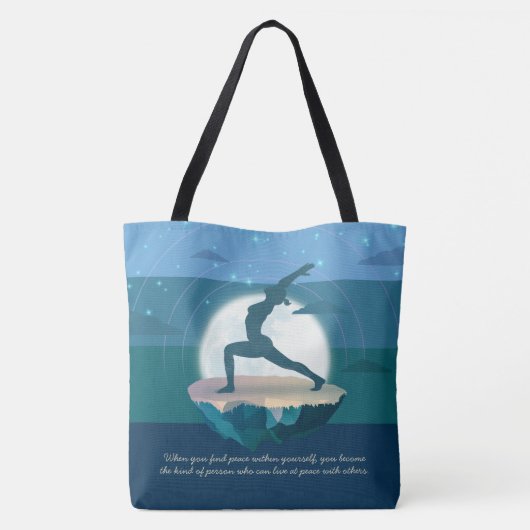Yoga Teacher Meditation Pose Floating Island Quote Tote Bag (Achterkant)