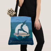 Yoga Teacher Meditation Pose Floating Island Quote Tote Bag (Dichtbij)