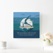 Yoga Teacher Meditation Pose Floating Island Quote Vierkante Klok (Huis)