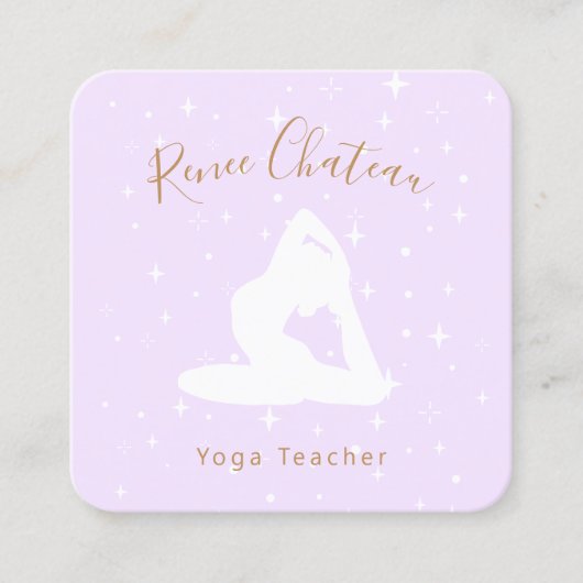 Yoga Teacher, one Legged King Pigeon Pose Square B Vierkante Visitekaartje (Voorkant)